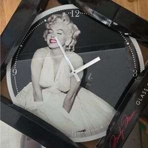 Marilyn Monroe Glass Clock